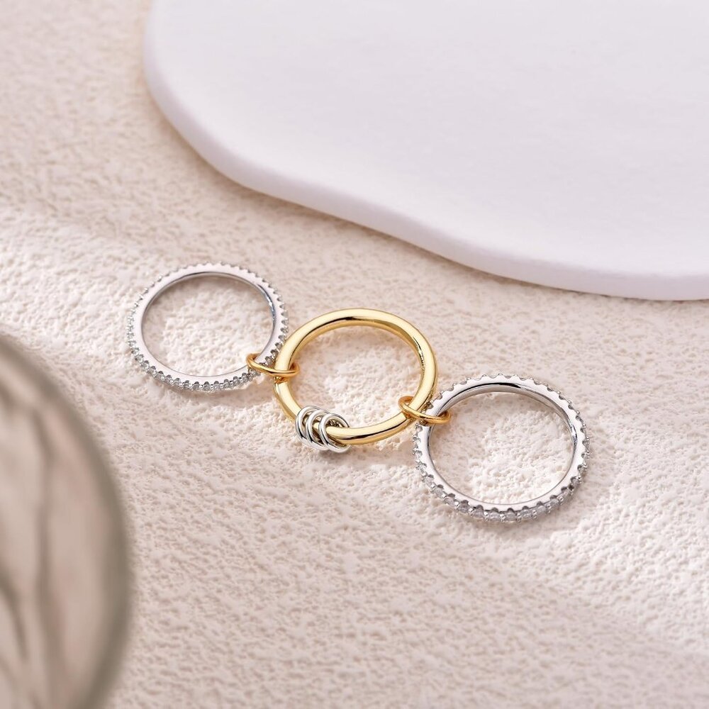 Chic Gold And Silver Stackable Rings For Women - … - image 3